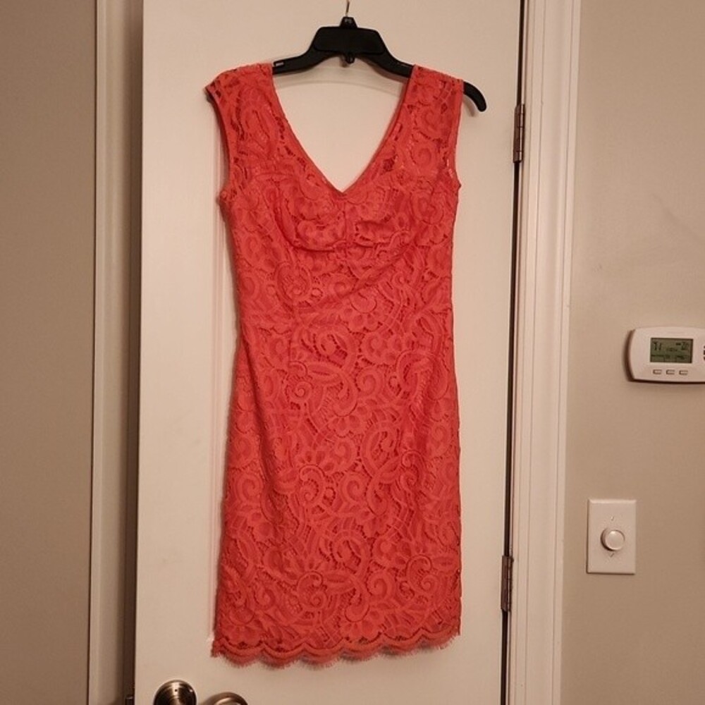 Lilly Pulitzer Hot Pink Lace Dress w/ Inner Lining Size 4